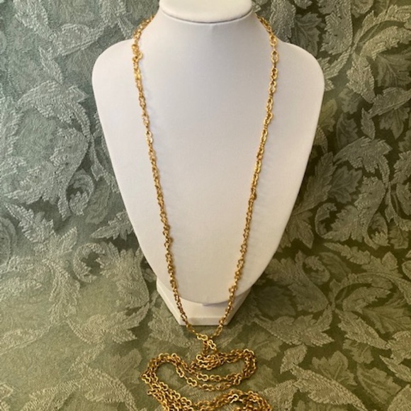 Gold Tone Opera Length Chain Necklace - Picture 3 of 11